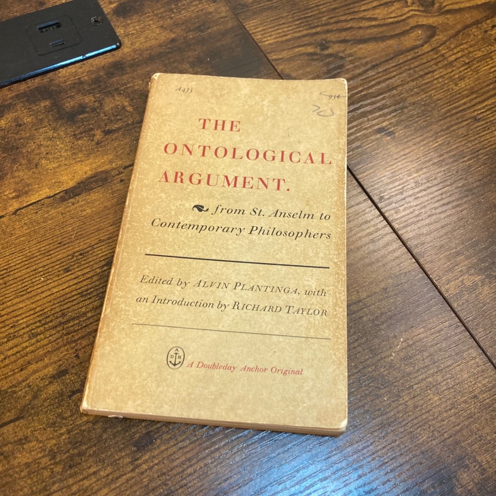 The Ontological Argument St Anselm Plantinga 1965 Philosophy Vintage Paperback